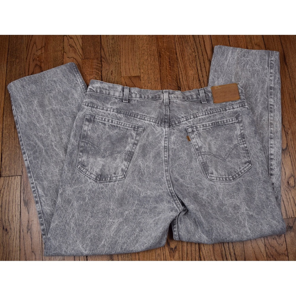 Vintage 80s 90s Levi's USA Metal Rock Acid Wash Jeans Gray Size 38x29